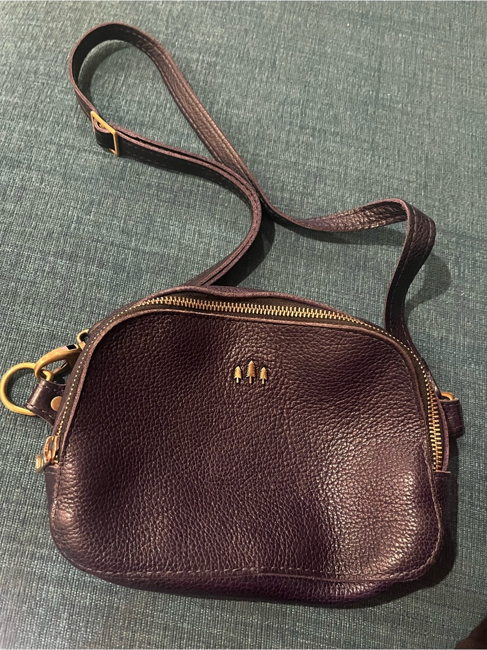 Portland Leather Crossbody Bag in Deep Indigo